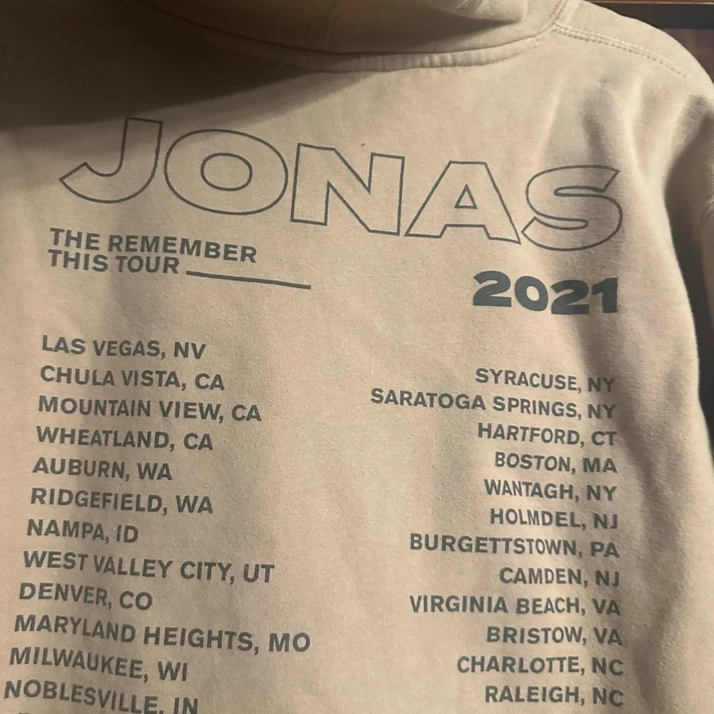 Jonas Brothers Beige Graphic Tour Hoodie from 2021